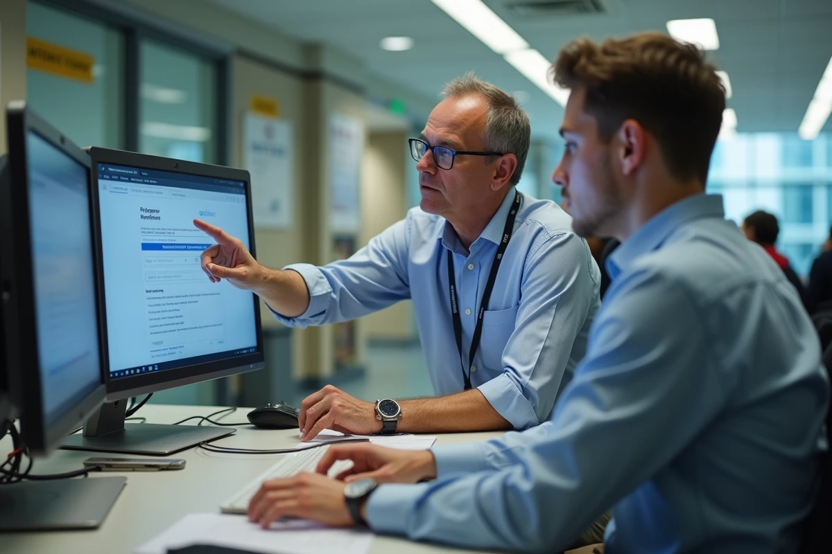 Professeur aidant un étudiant lors d