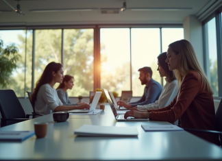 Votre carrière est-elle dans un métier en D ? Espace de travail moderne avec equipe diverse en pleine action