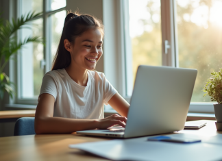 Comment parfaire l’expérience utilisateur sur Pronote Étudiant souriant utilisant un tableau de bord éducatif