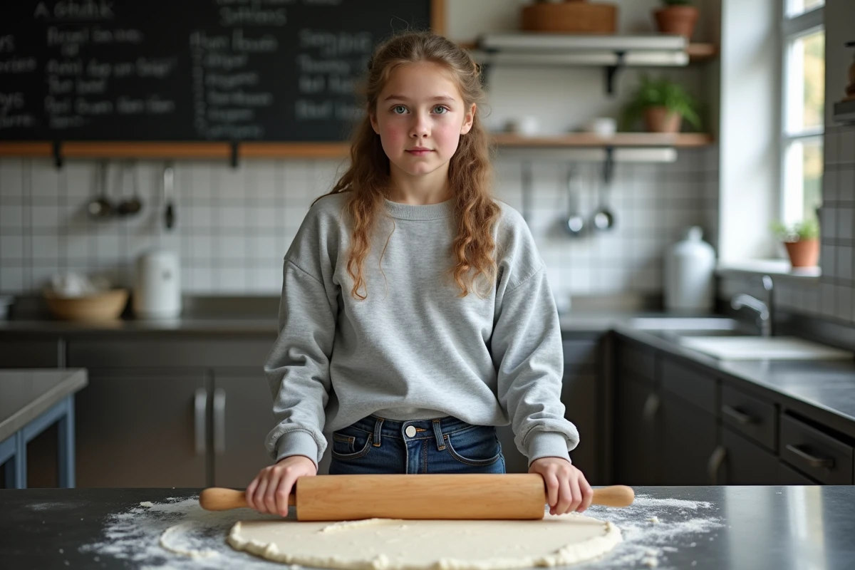 Élève de SEGPA en cours de cuisine pratique dans un atelier d'enseignement professionnel au collège