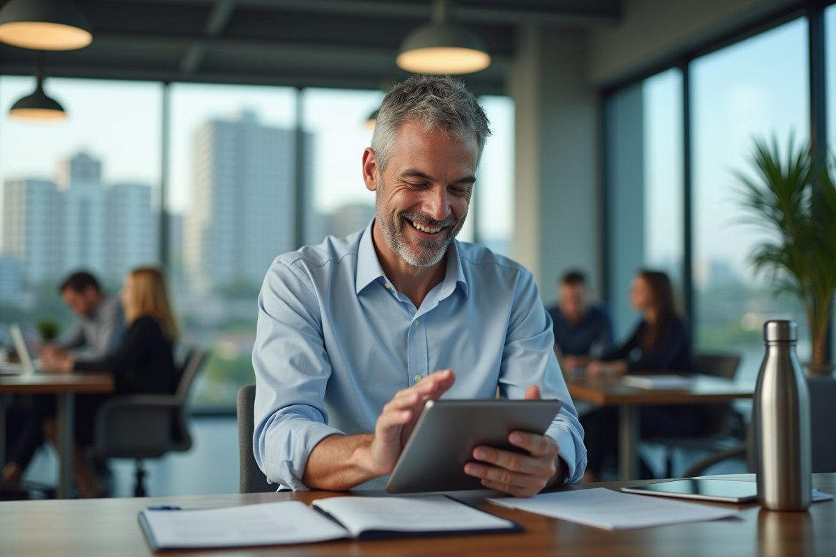 Homme en coworking lors d