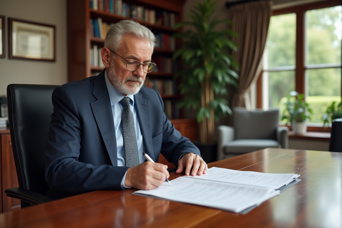 Homme d affaires en réunion dans un bureau senior