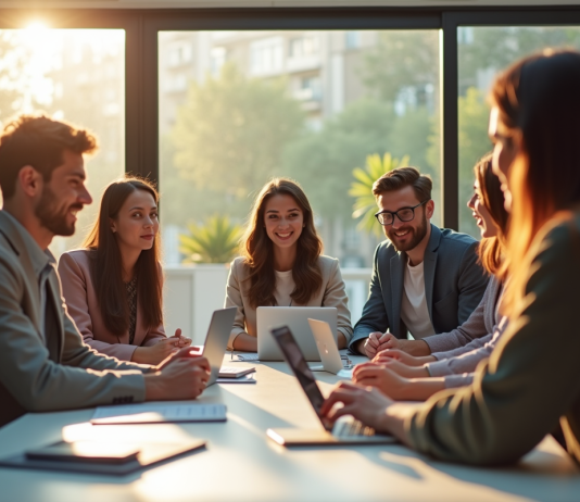 Alternance en marketing : les opportunités offertes par Nexa à Bordeaux Groupe de jeunes professionnels à Bordeaux en réunion